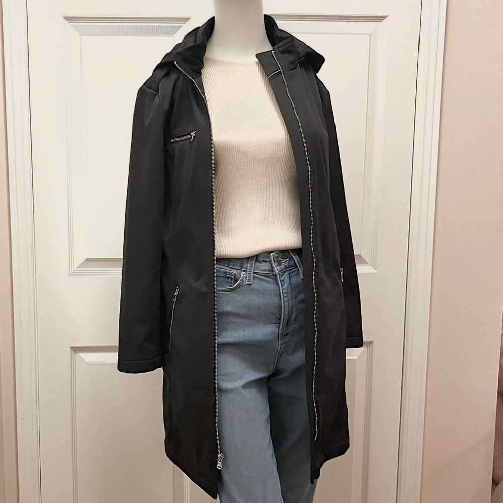 Tommy Hilfiger Softshell Coat Mid Length Black Size M